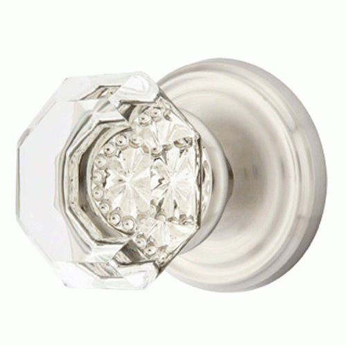 Emtek Crystal Old Town Clear Door Knob Set With Regular Rosette (Several Finish Options) EMTEK