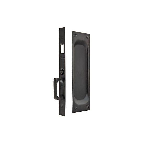 Emtek Sandcast Bronze Rustic Modern Rectangular Mortise Pocket Door (Several Finishes Available) EMTEK