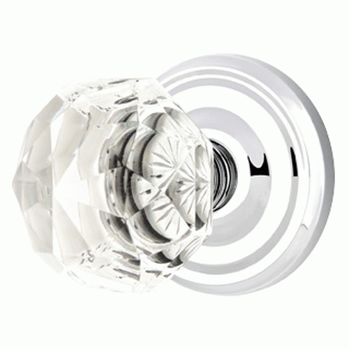 Diamond Crystal Door Knob Set With Regular Rosette (Several Finish Options) EMTEK