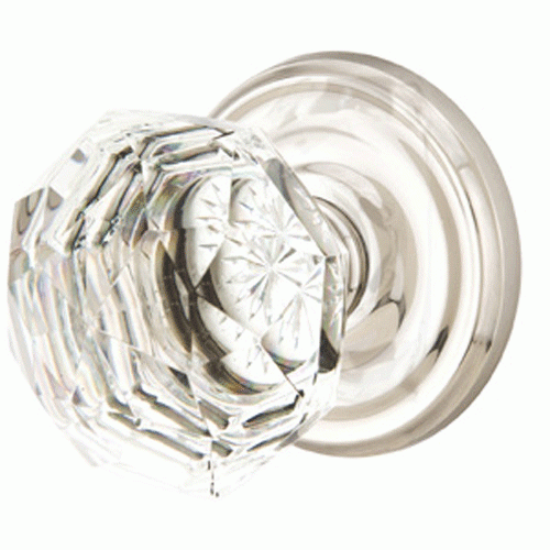 Diamond Crystal Door Knob Set With Regular Rosette (Several Finish Options) EMTEK