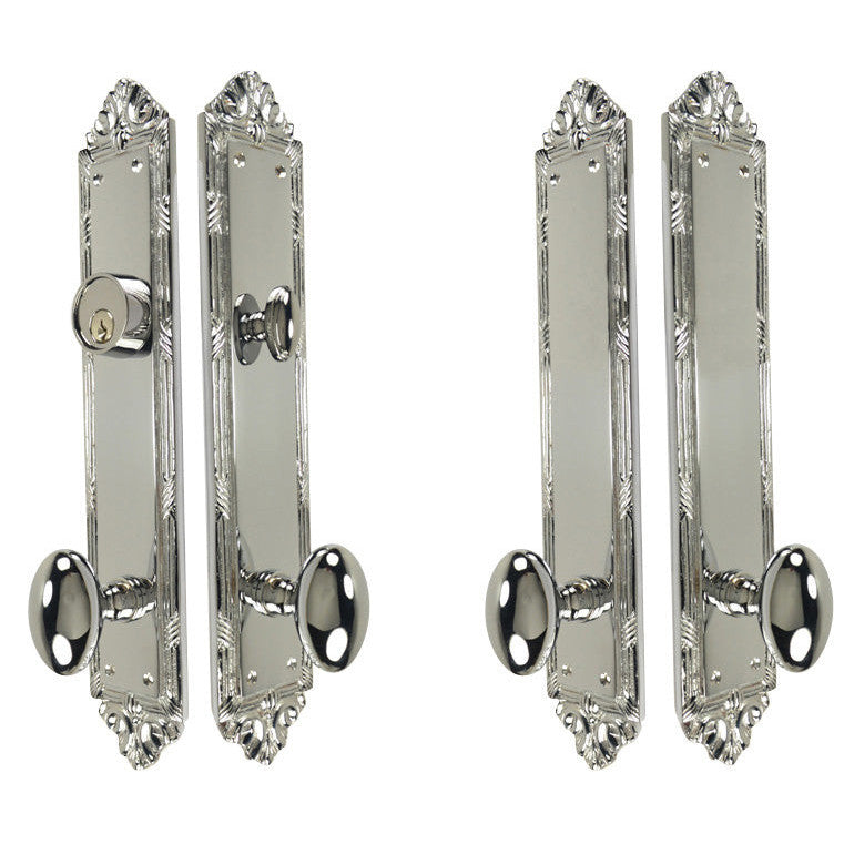 Ribbon & Reed Oval Deadbolt Entryway Set (Polished Chrome Finish) COPPER MOUNTAIN HARDWARE