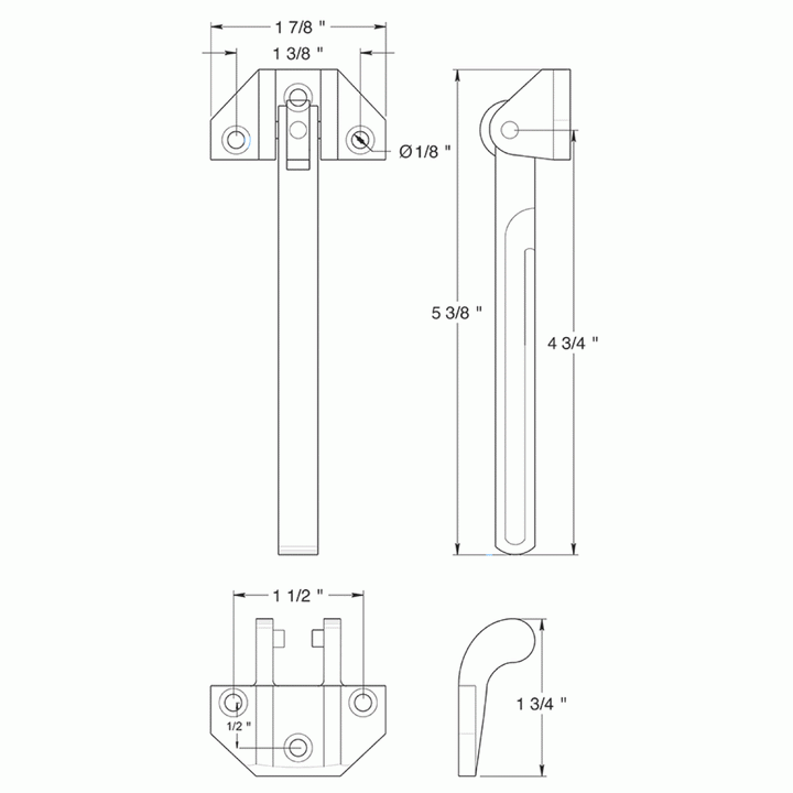 Door Guards, Security, Solid Brass 6 3/4" Door Guard (Antique Brass Finish) DELTANA