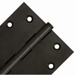 4 1/2 Inch X 4 1/2 Inch Solid Brass Square Hinge Interchangeable Finials (Oil Rubbed Bronze Finish) DELTANA