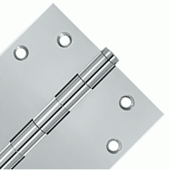 4 1/2 Inch X 4 1/2 Inch Solid Brass Square Hinge Interchangeable Finials (Chrome Finish) DELTANA