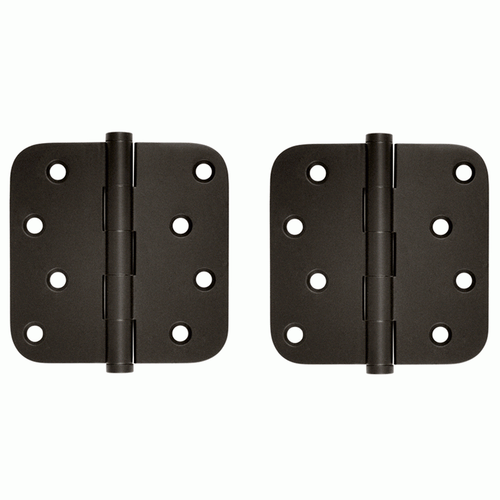 4 Inch X 4 Inch Solid Brass Zig-Zag Hinge (5/8 Radius Corner, Oil Rubbed Bronze Finish) DELTANA