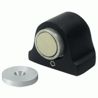 1 3/8 Inch Magnetic Dome Door Stop and Catch (Flat Black Finish) DELTANA