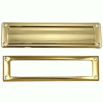 Traditional Magazine Size Front Door Mail Slot (Polished Brass Finish) COPPER MOUNTAIN HARDWARE