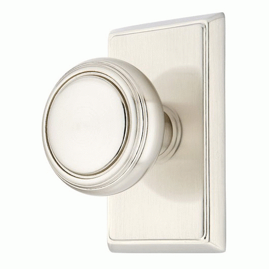 Emtek 820NW Norwich Classic Brass Door Knobset Satin Nickel Knobset EMTEK