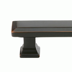 4 1/4 Inch Overall (3 Inch c-c) Brass Geometric Rectangular Pull (Oil Rubbed Bronze Finish) EMTEK