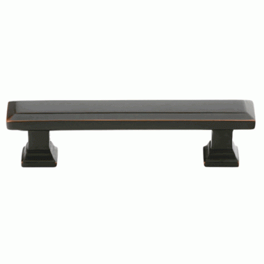 7 1/4 Inch Overall (6 Inch c-c) Brass Geometric Rectangular Pull (Oil Rubbed Bronze Finish) EMTEK