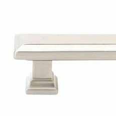 7 1/4 Inch Overall (6 Inch c-c) Brass Geometric Rectangular Pull (Satin Nickel Finish) EMTEK