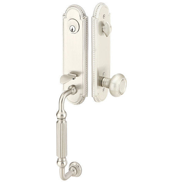 Solid Brass Orleans Style Entryway Set (Brushed Nickel Finish) EMTEK