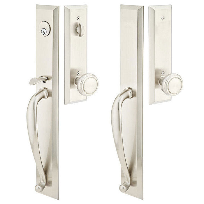 Solid Brass Jefferson Style Entryway Set (Brushed Nickel Finish) EMTEK