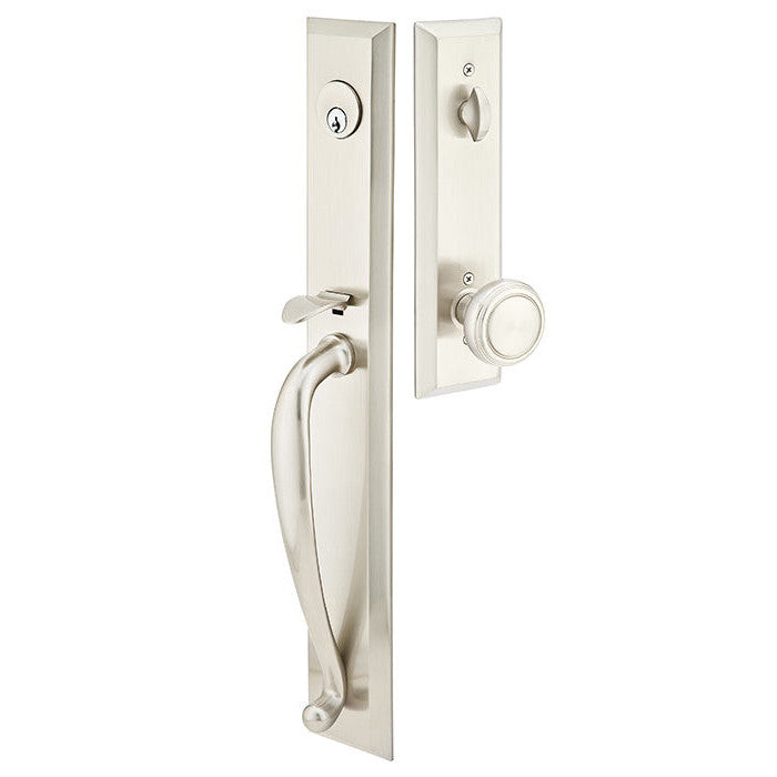 Solid Brass Jefferson Style Entryway Set (Brushed Nickel Finish) EMTEK