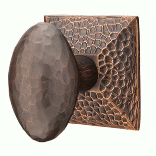 Hammered Egg Knob With Hammered Rosette (Several Finish Options) EMTEK