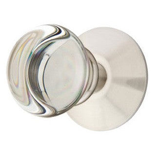 Providence Round Crystal Door Knob Set with Round Rosette EMTEK