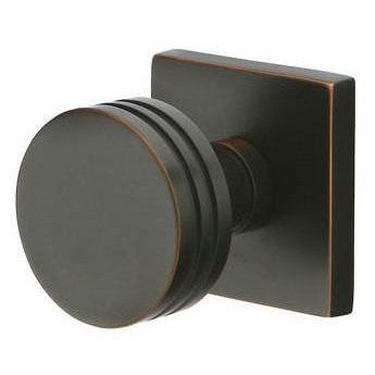 Emtek Solid Brass Bern Door Knob Set With Square Rosette (Several Finish Options) EMTEK