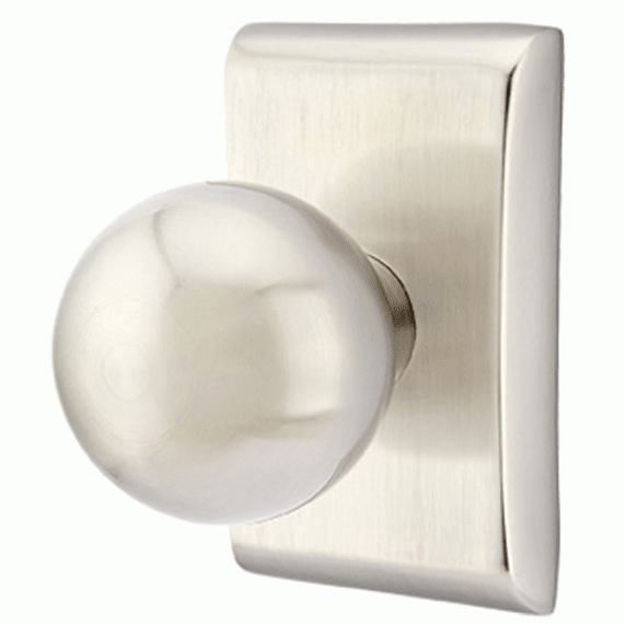 Emtek Solid Brass Orb Door Knob Set With Neos Rosette EMTEK