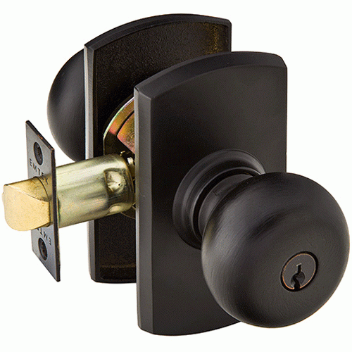 Emtek Solid Brass Key In Winchester Door Knob Set With Rounded Rectangular Rosette EMTEK