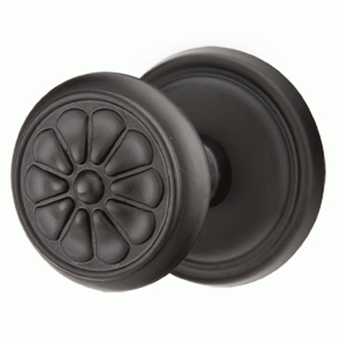 Solid Brass Lost Wax Petal Door Knob Set With Round Rosette (Several Finish Options) EMTEK