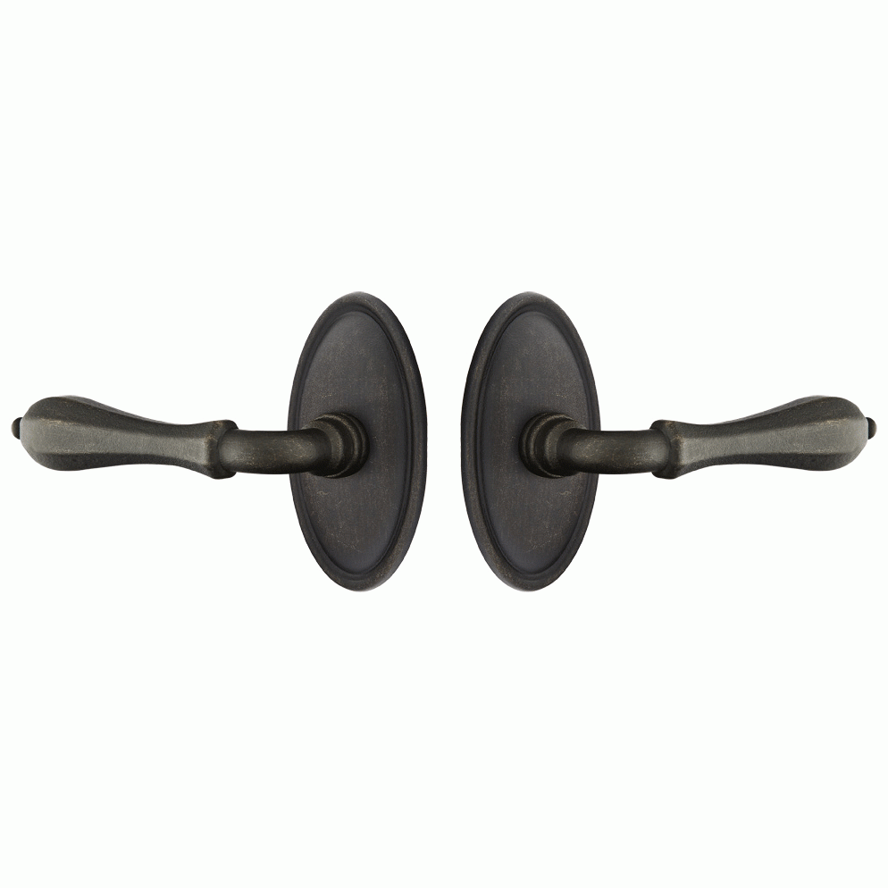 Solid Brass Lost Wax Octagon Lever With Oval Rosette EMTEK