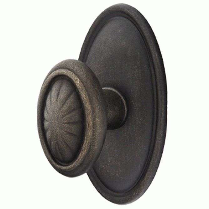 Solid Brass Lost Wax Parma Door Knob Set With Oval Rosette (Several Finish Options) EMTEK