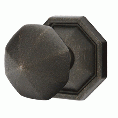 Solid Brass Lost Wax Octagon Door Knob Set With Octagon Rosette (Several Finish Options) EMTEK