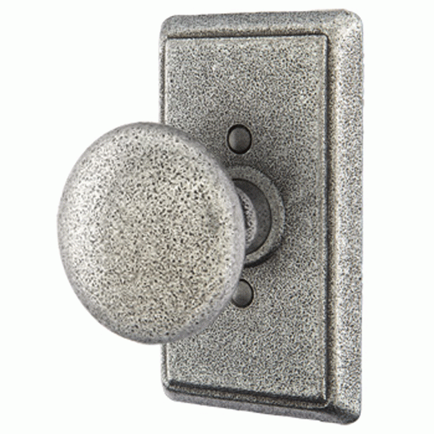 Solid Brass Jamestown Door Knob Set With Rectangular Rosette (Several Finish Options) EMTEK