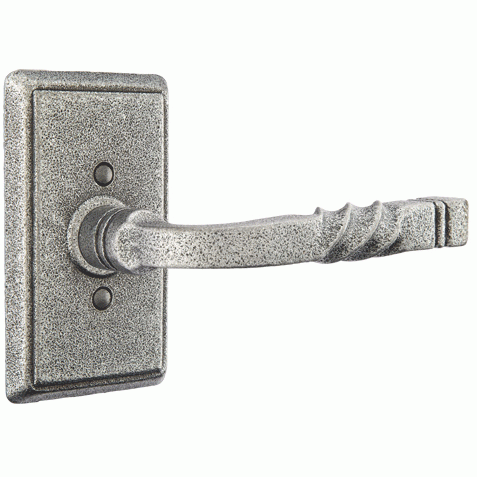 Wrought Steel Door Hardware - Double Dummy San Carlos Lever with #3 Rosette in Satin Steel - 7053SCSWS - Emtek Hardware EMTEK