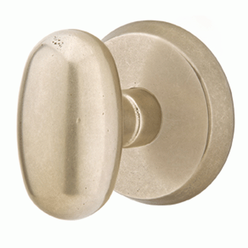 Solid Brass Sandcast Egg Door Knob Set With Disk Rosette (Several Finish Options) EMTEK