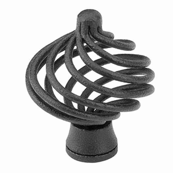 Solid Steel Birdcage Cabinet Knob (Matte Black Finish) EMTEK