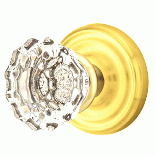 Crystal Astoria Door Knob Set With Regular Rosette (Several Finish Options) EMTEK