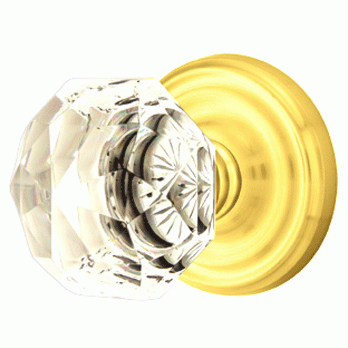 Diamond Crystal Door Knob Set With Regular Rosette (Several Finish Options) EMTEK