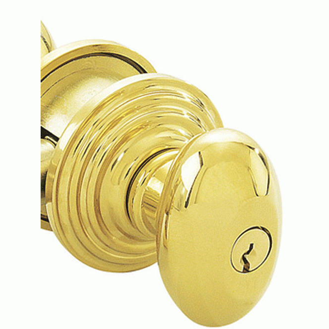 Solid Brass Key In Egg Door Knob Set With Regular Rosette EMTEK