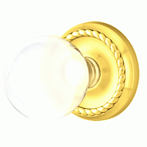 Crystal Bristol Door Knob Set With Rope Rosette (Several Finish Options) EMTEK