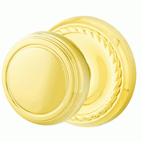 Solid Brass Norwich Door Knob Set With Rope Rosette (Several Finish Options) EMTEK