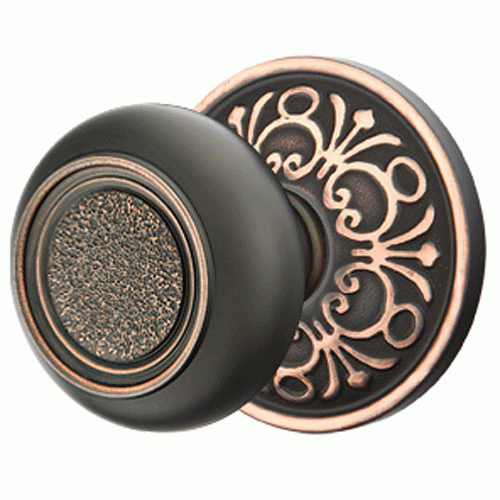 Solid Brass Belmont Door Knob Set With Lancaster Rosette (Several Finish Options) EMTEK