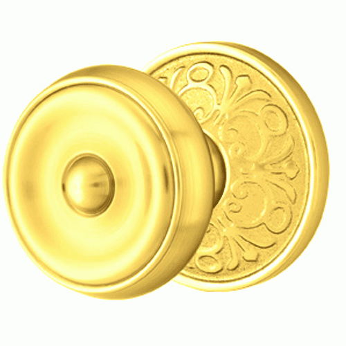 Emtek Solid Brass Waverly Door Knob Set With Lancaster Rosette (Several Finishes Available) EMTEK