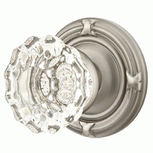 Emtek Crystal Astoria Door Knob Set With Ribbon & Reed Rosette (Several Finish Options) EMTEK