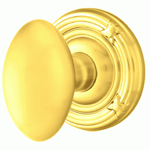 Solid Brass Egg Door Knob Set With Ribbon & Reed Rosette (Several Finish Options) EMTEK