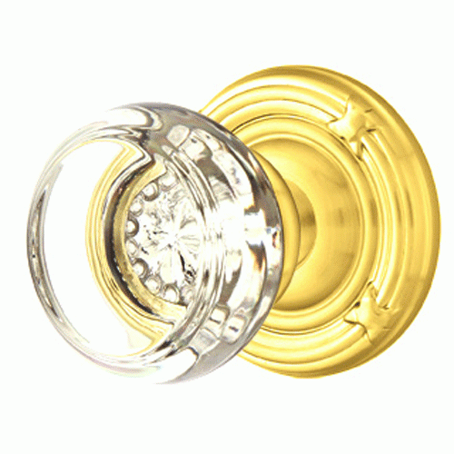 Emtek Crystal Georgetown Door Knob Set With Ribbon & Reed Rosette (Several Finish Options) EMTEK