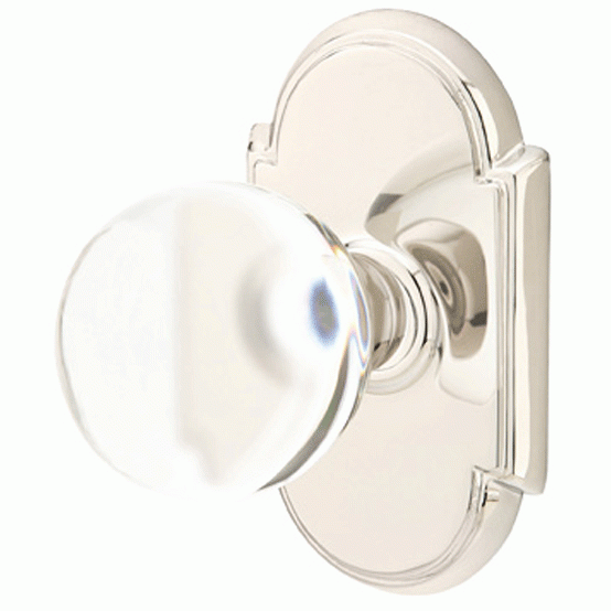 Crystal Bristol Door Knob Set With # 8 Rosette (Several Finish Options) EMTEK