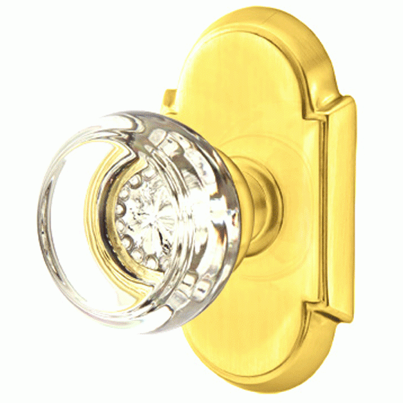 Crystal Georgetown Door Knob Set With # 8 Rosette (Several Finish Options) EMTEK