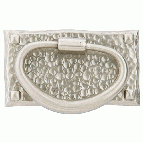 Emtek Arts & Crafts 3 Inch Solid Brass Hammered Oval Pull (Brushed Nickel Finish) EMTEK