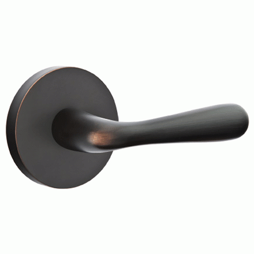 Emtek Solid Brass Basal Lever With Disk Rosette (Several Finish Options) EMTEK