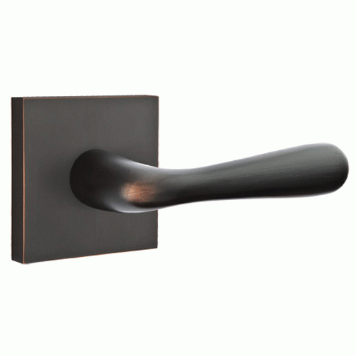 Emtek Solid Brass Basal Lever With Square Rosette (Several Finish Options) EMTEK