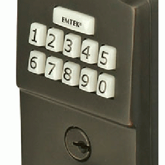 Emtek Single Cylinder Solid Brass Electronic Deadbolt (Oil Rubbed Bronze Finish) EMTEK