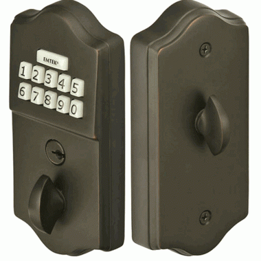 Emtek Single Cylinder Solid Brass Electronic Deadbolt (Oil Rubbed Bronze Finish) EMTEK