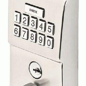 Emtek Single Cylinder Solid Brass Electronic Deadbolt (Brushed Nickel Finish) EMTEK