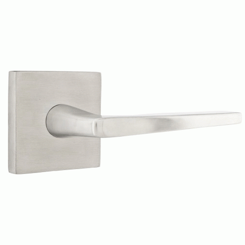 Brass Modern Hardware - Double Dummy Hermes Door Lever With Square Rosette in Satin Brass - 5050HERUS4 - Emtek Hardware EMTEK